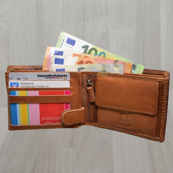 Herrengeldbörse mit Druck Claddagh irisches Symbol Love, Loyalty, Friendship mit RFID Schutz Braun